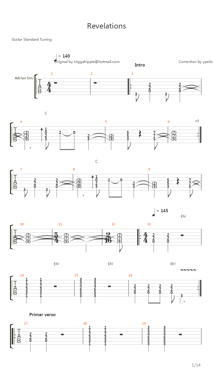 Revelations吉他谱