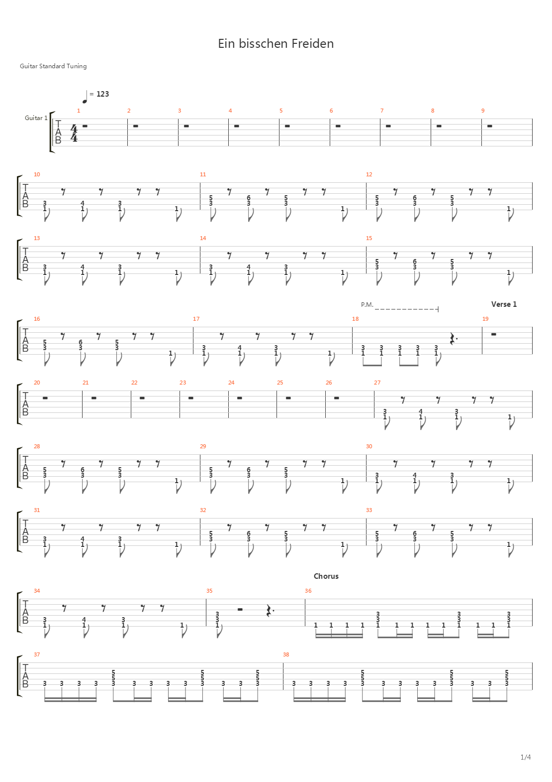 Ein Bisschen Frieden吉他谱