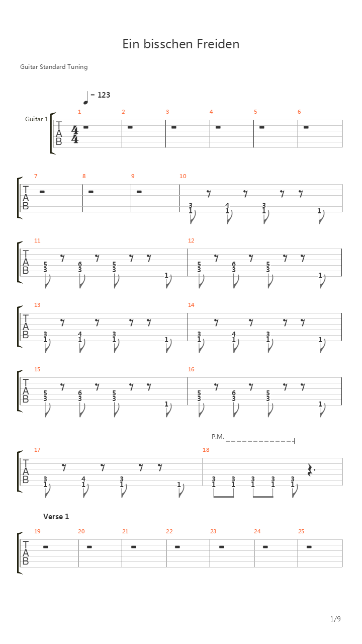 Ein Bisschen Frieden吉他谱