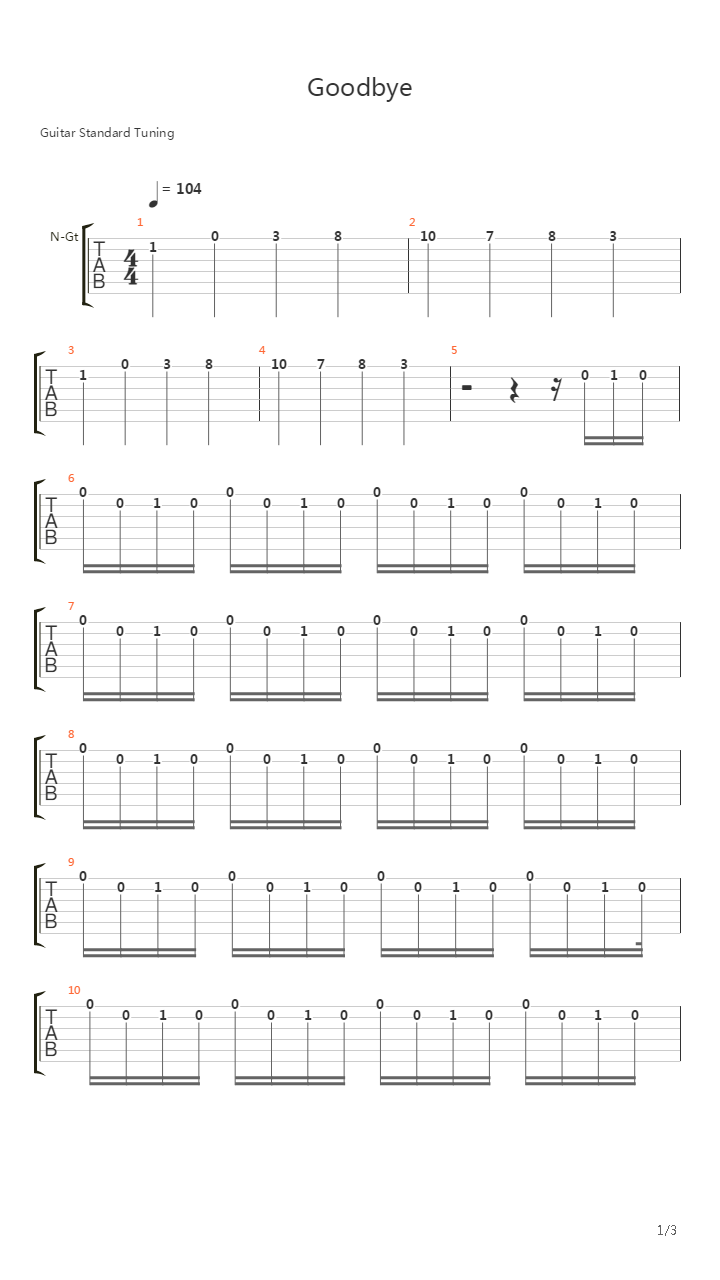 Goodbye (OST Hachiko)吉他谱