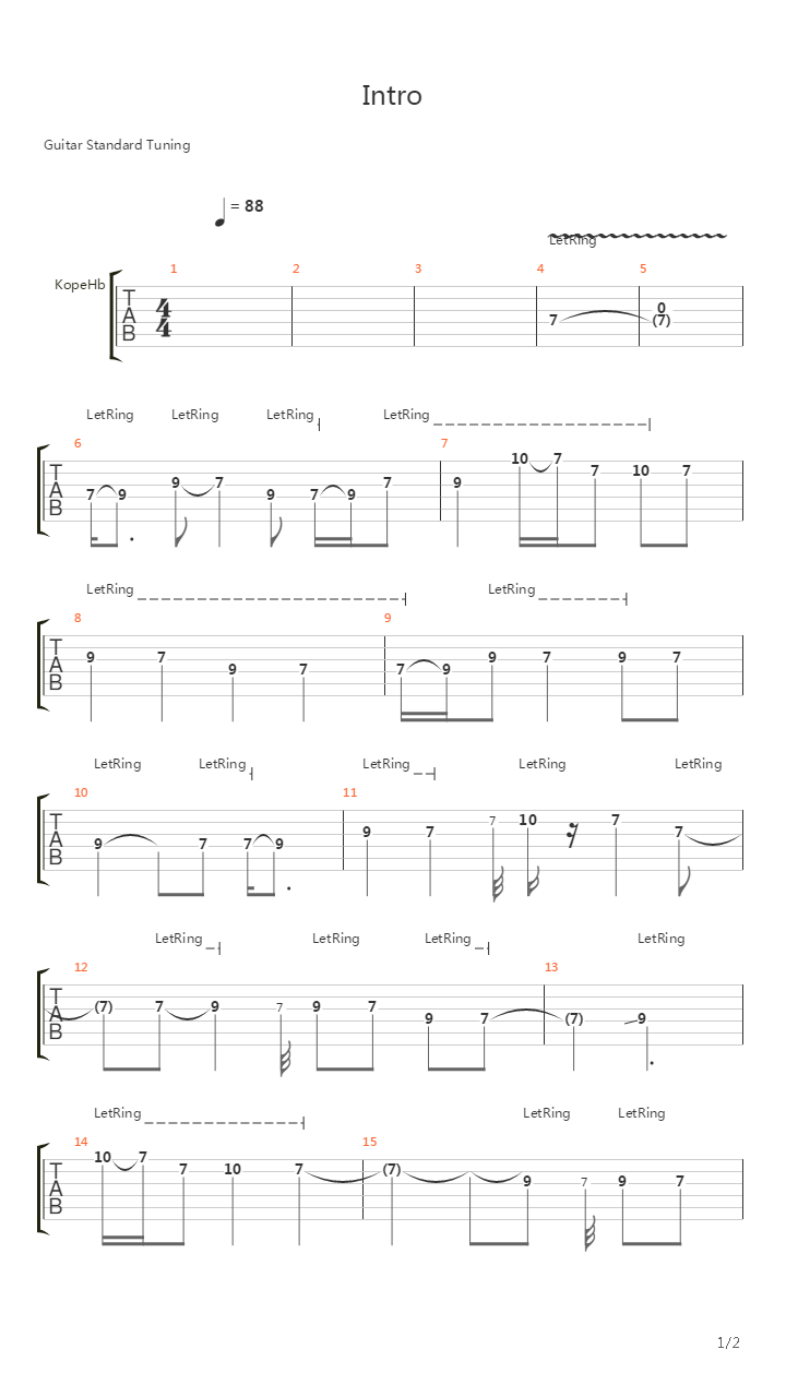 Intro吉他谱
