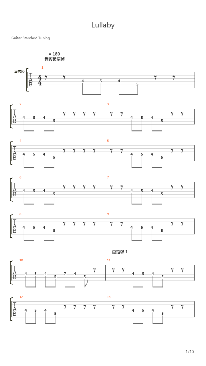 Lullabay吉他谱