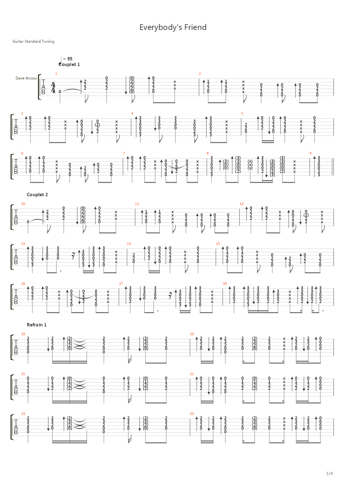 Everybody's Friend吉他谱