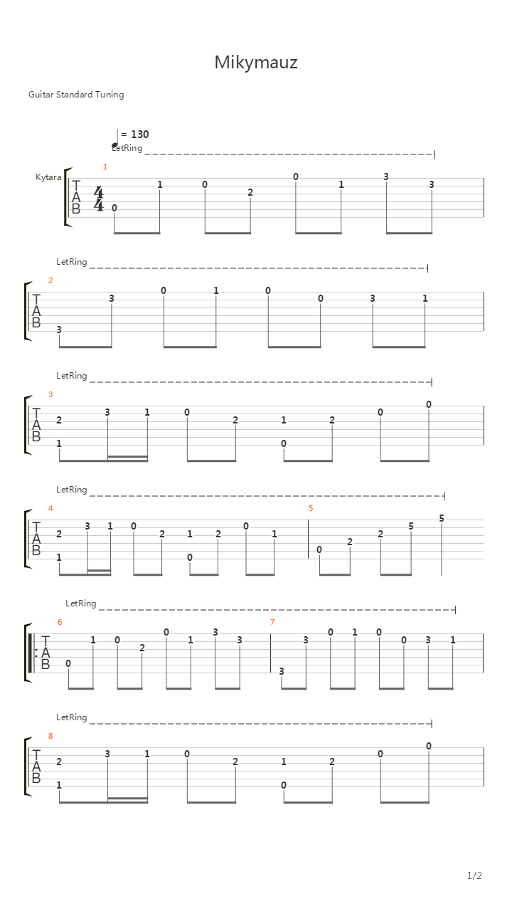 Mikimauz吉他谱