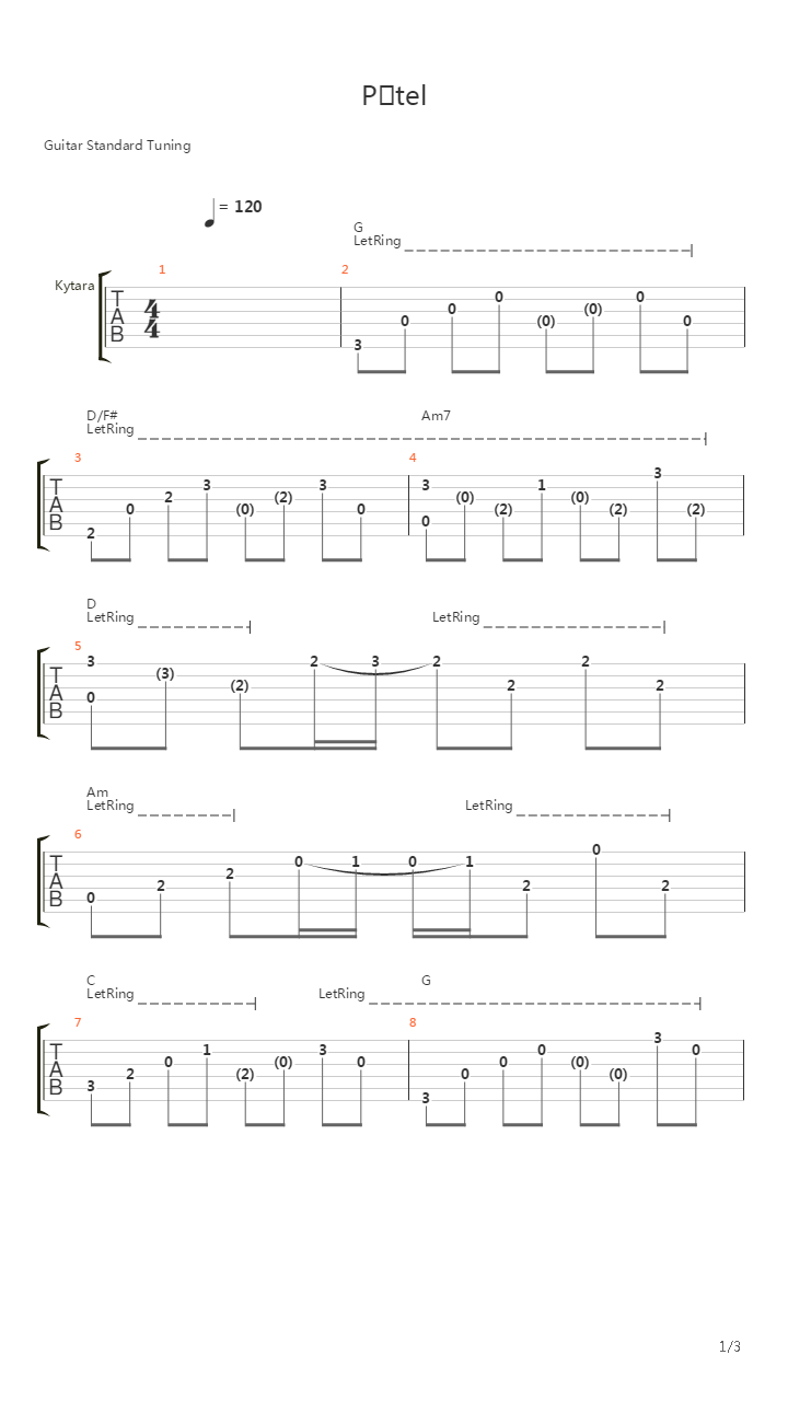 Pritel吉他谱