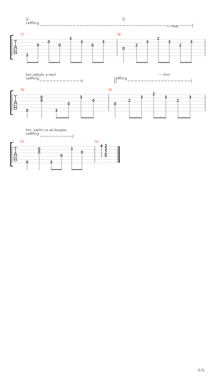 Zatim co se koupes吉他谱