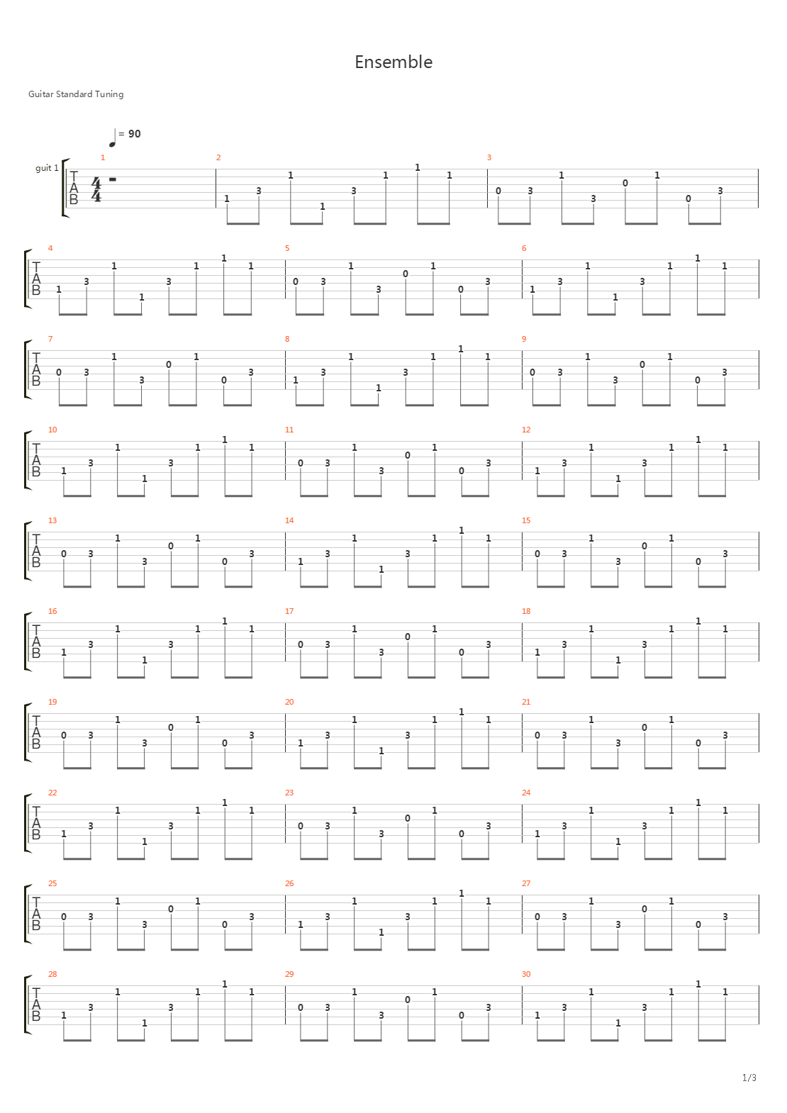 Ensemble吉他谱