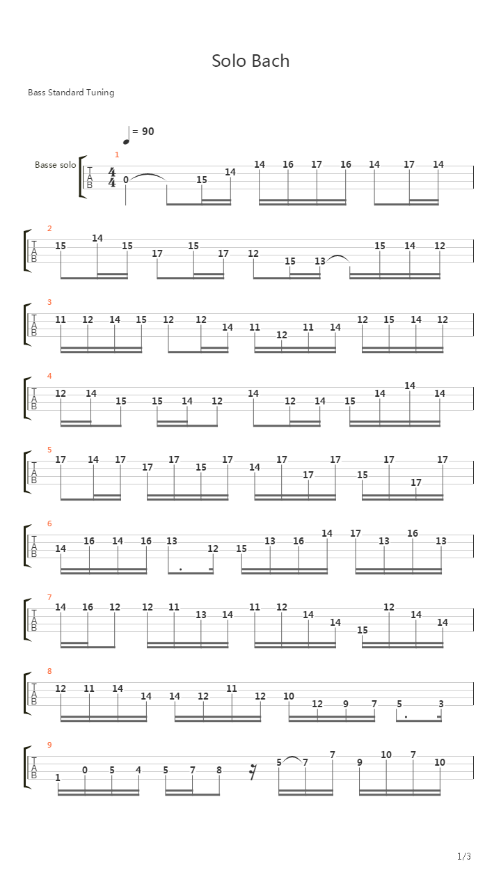 Solo Bach吉他谱
