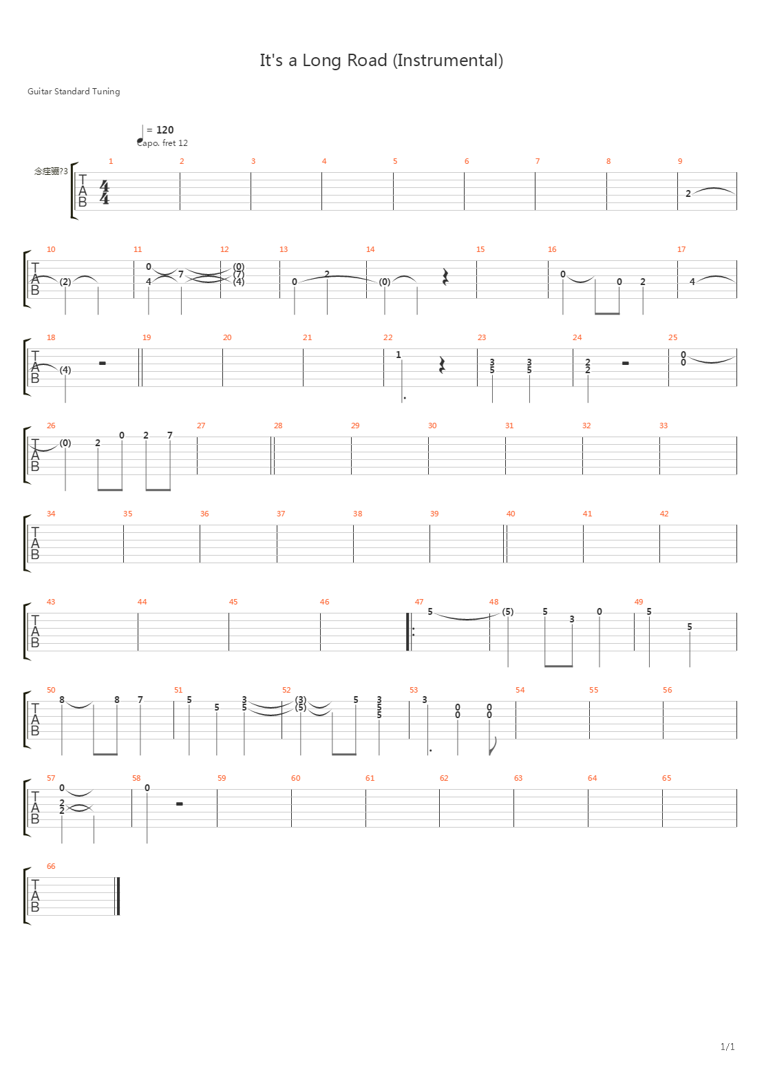 It's a Long Road (Rambo I)吉他谱