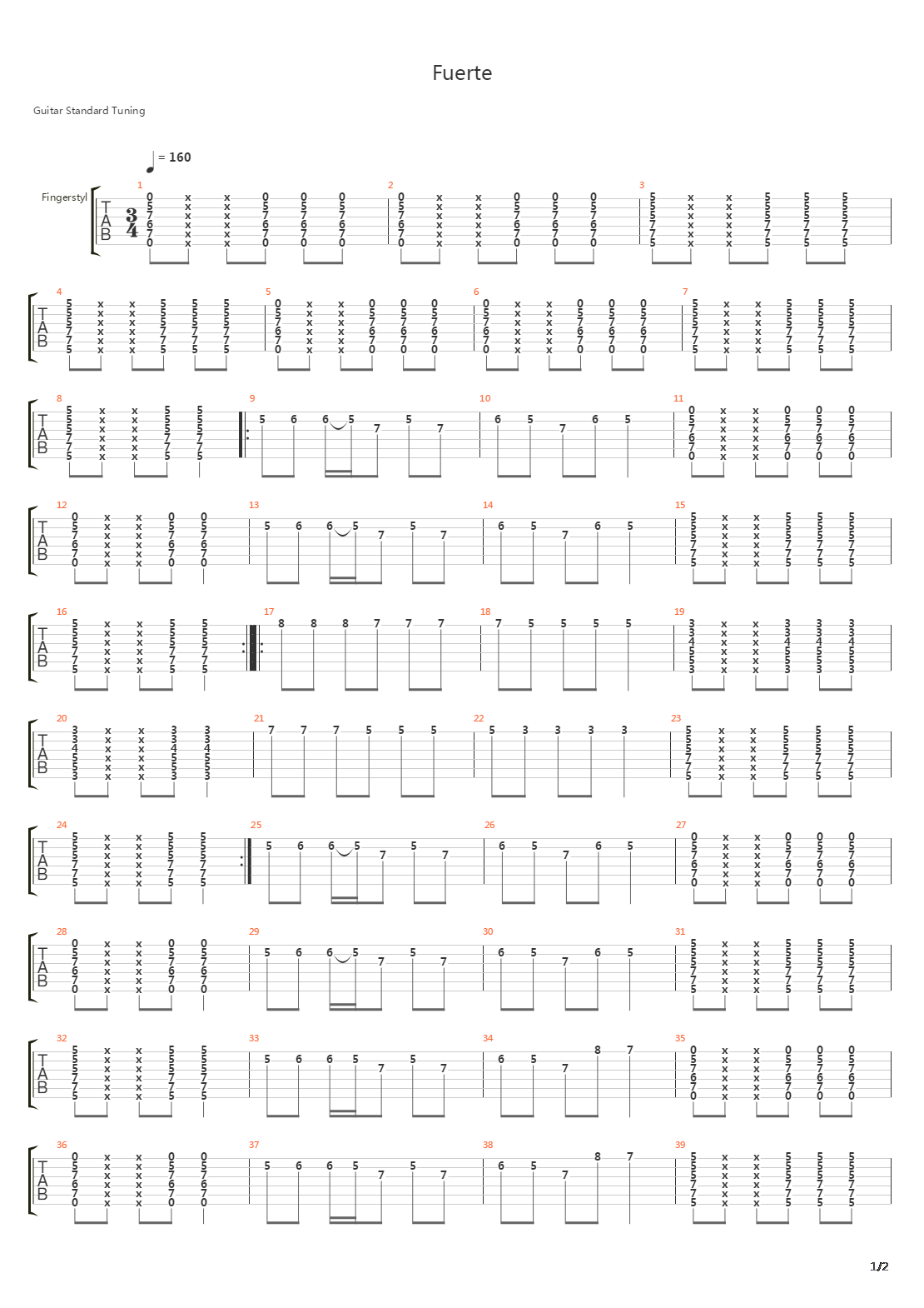 Fuerte吉他谱