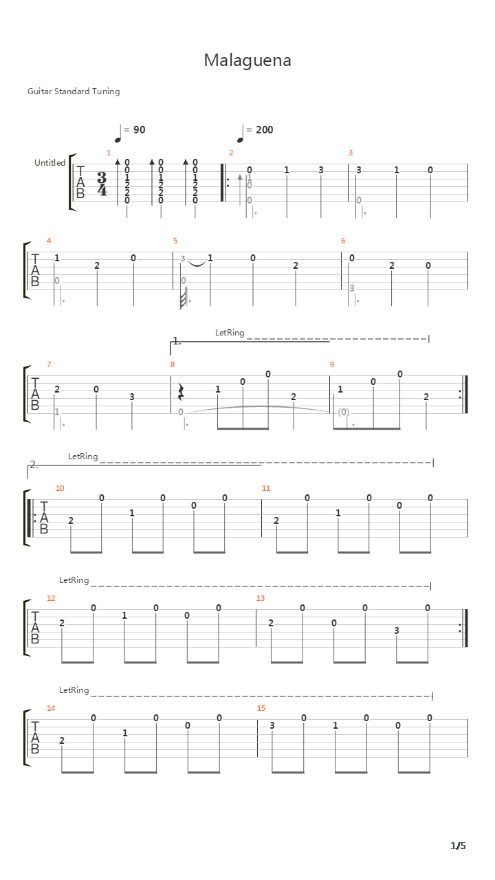 Malaguena吉他谱