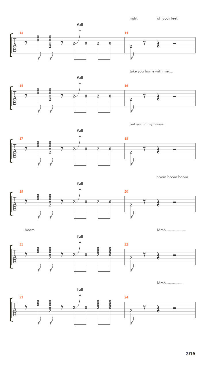 Boom Boom Boom吉他谱