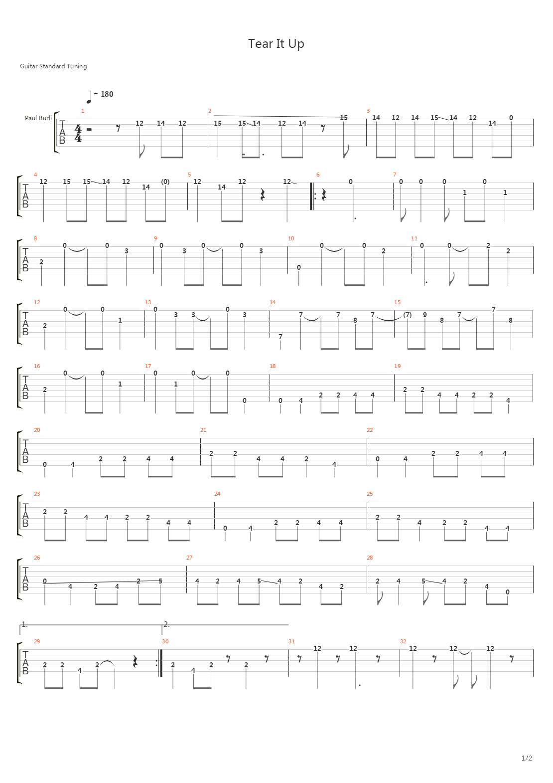 Tear It Up吉他谱