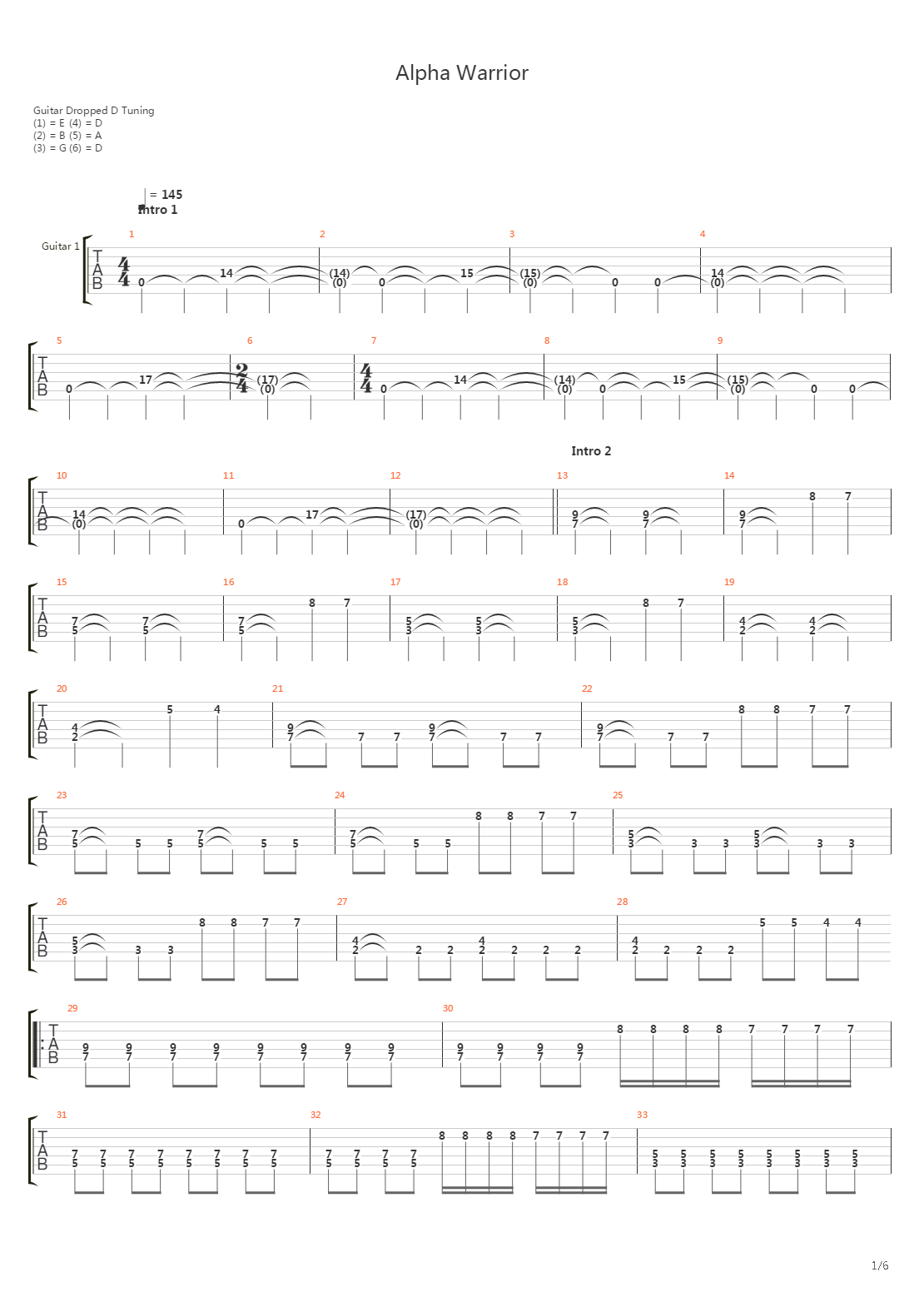 Alpha Warrior吉他谱
