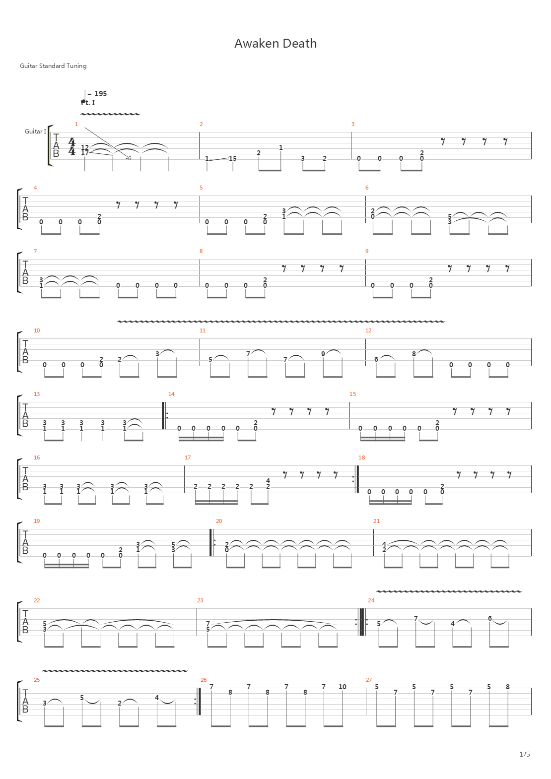 Awaken Death吉他谱