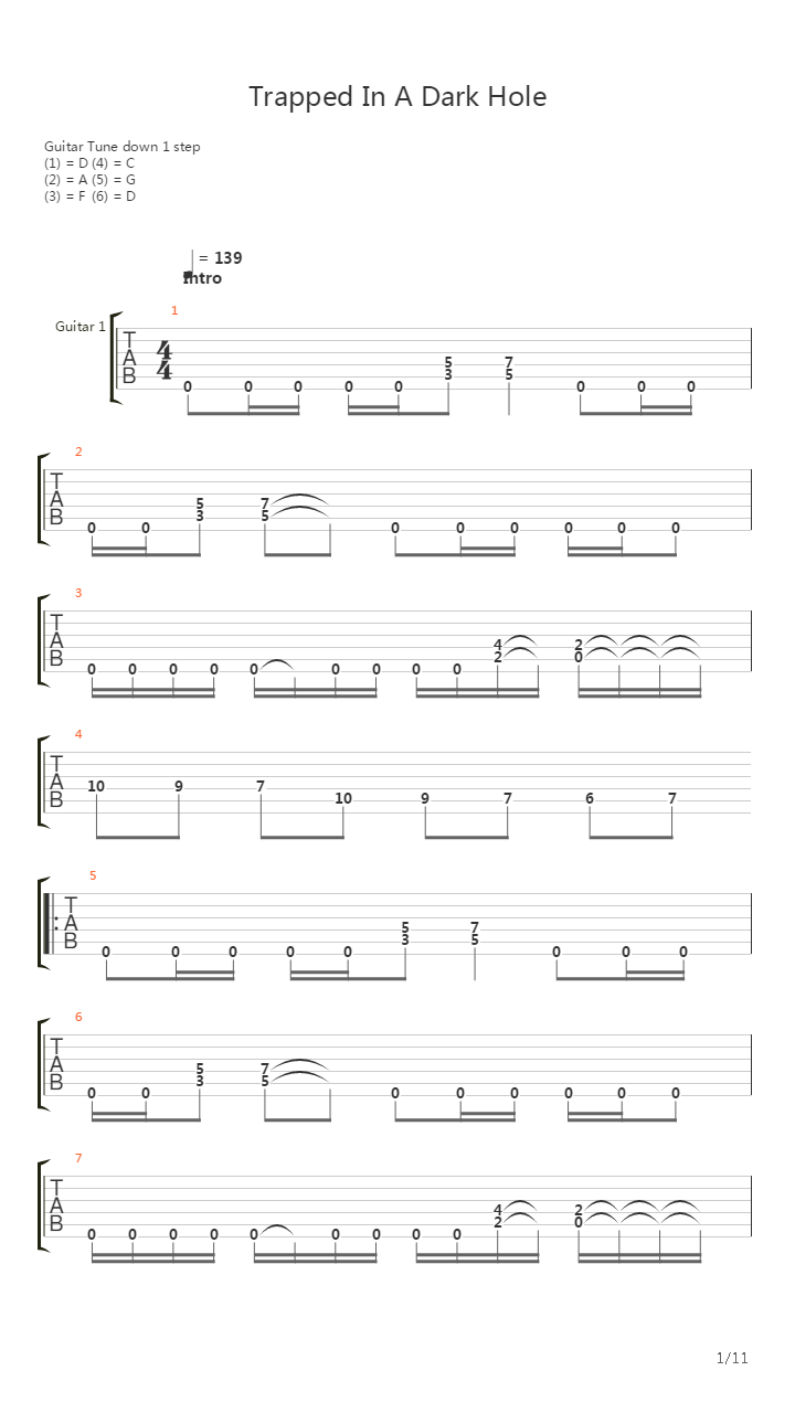 Trapped In A Black Hole吉他谱