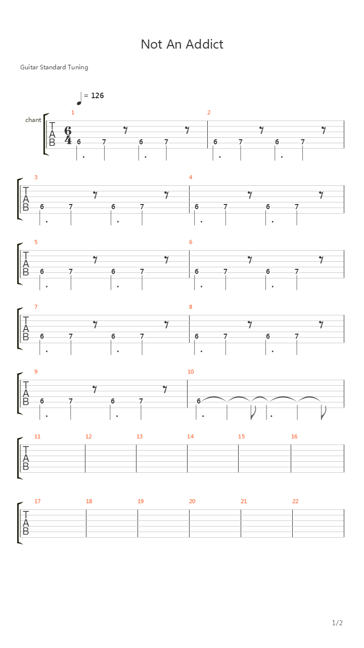 Not An Addict吉他谱