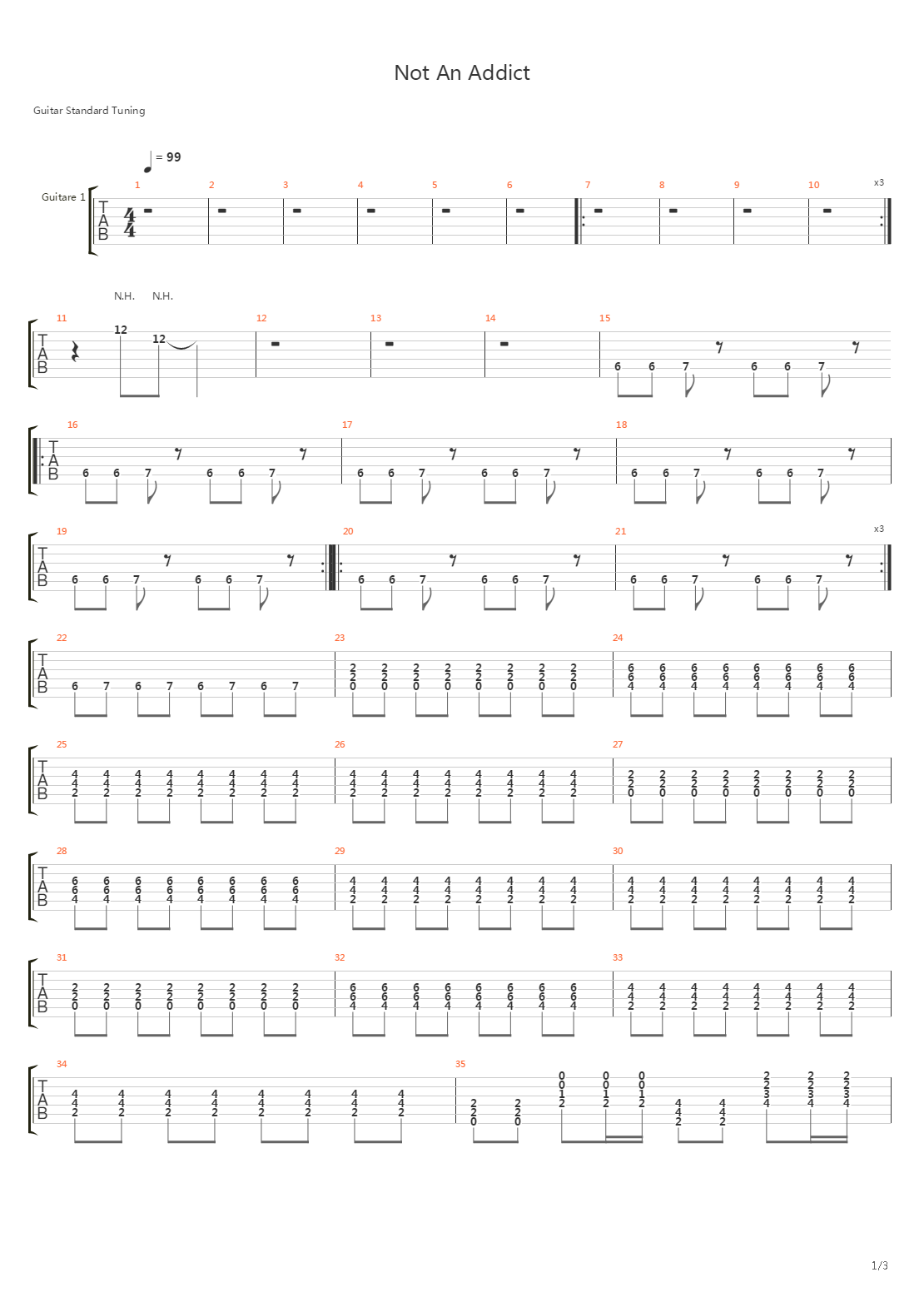 Not An Addict吉他谱