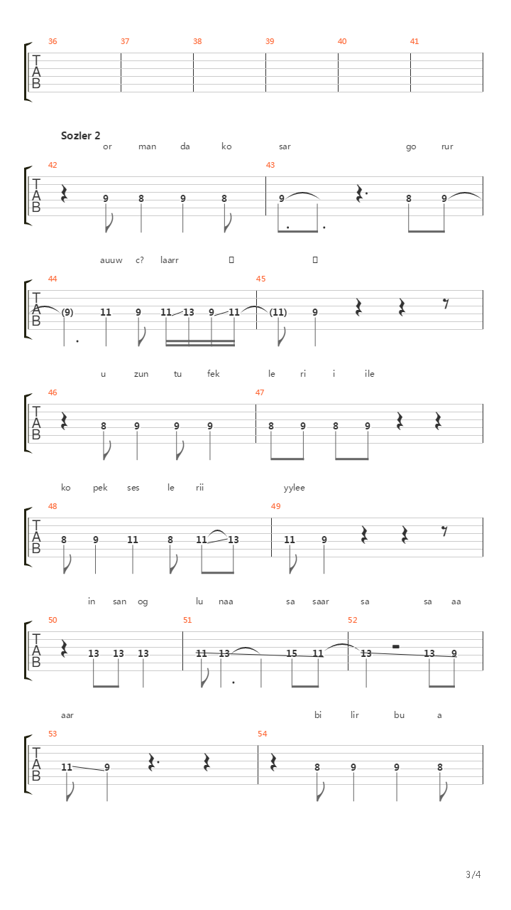 Tirtilin Hikayesi吉他谱