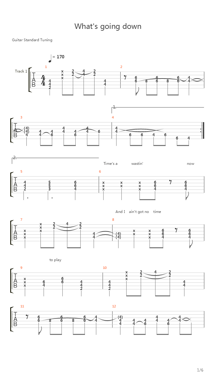 What's going down吉他谱