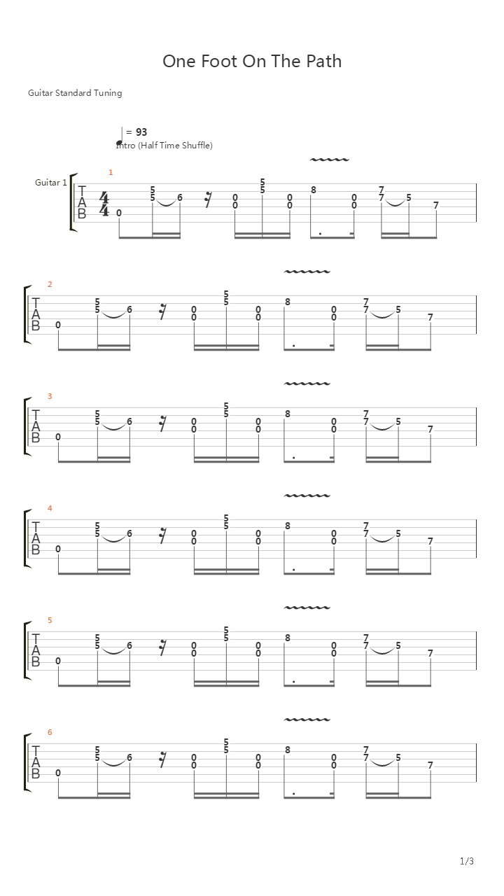 One Foot On The Path吉他谱
