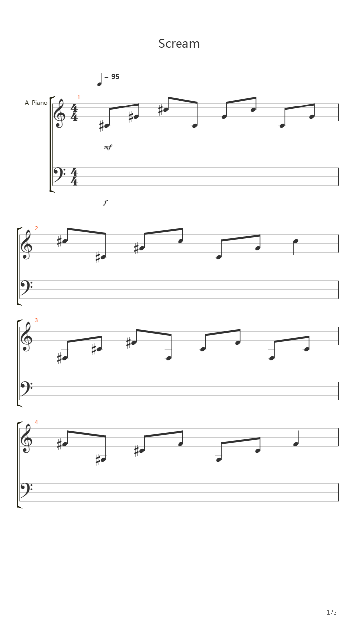 Scream(intro)吉他谱