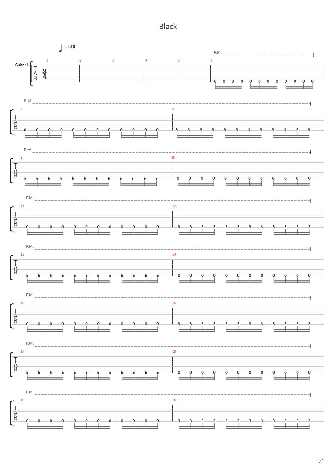 Black吉他谱