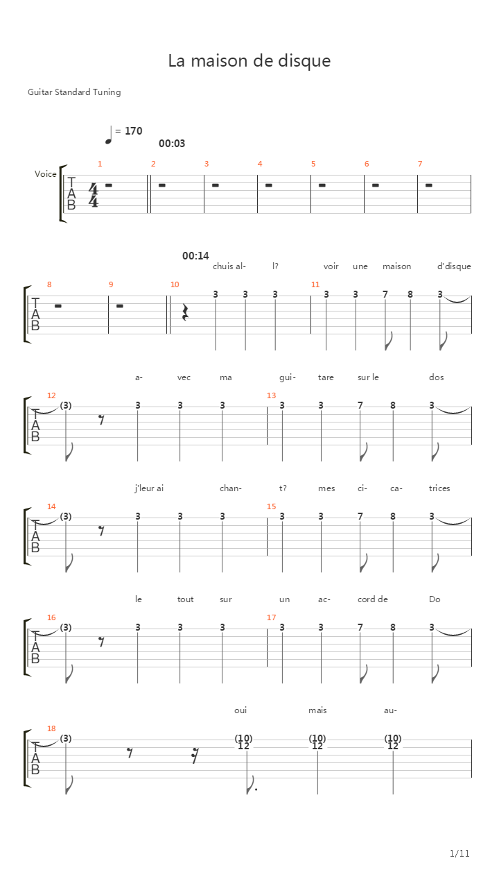 La Maison De Disques吉他谱
