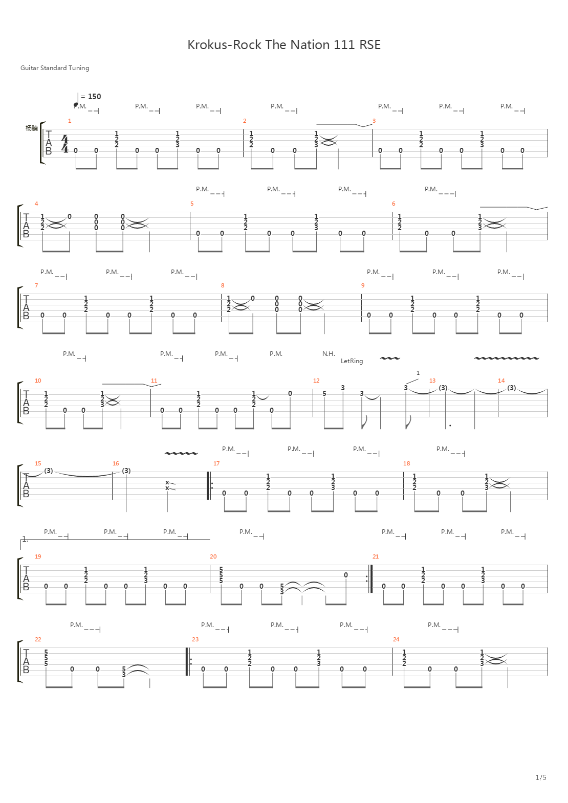 Rock The Nation吉他谱