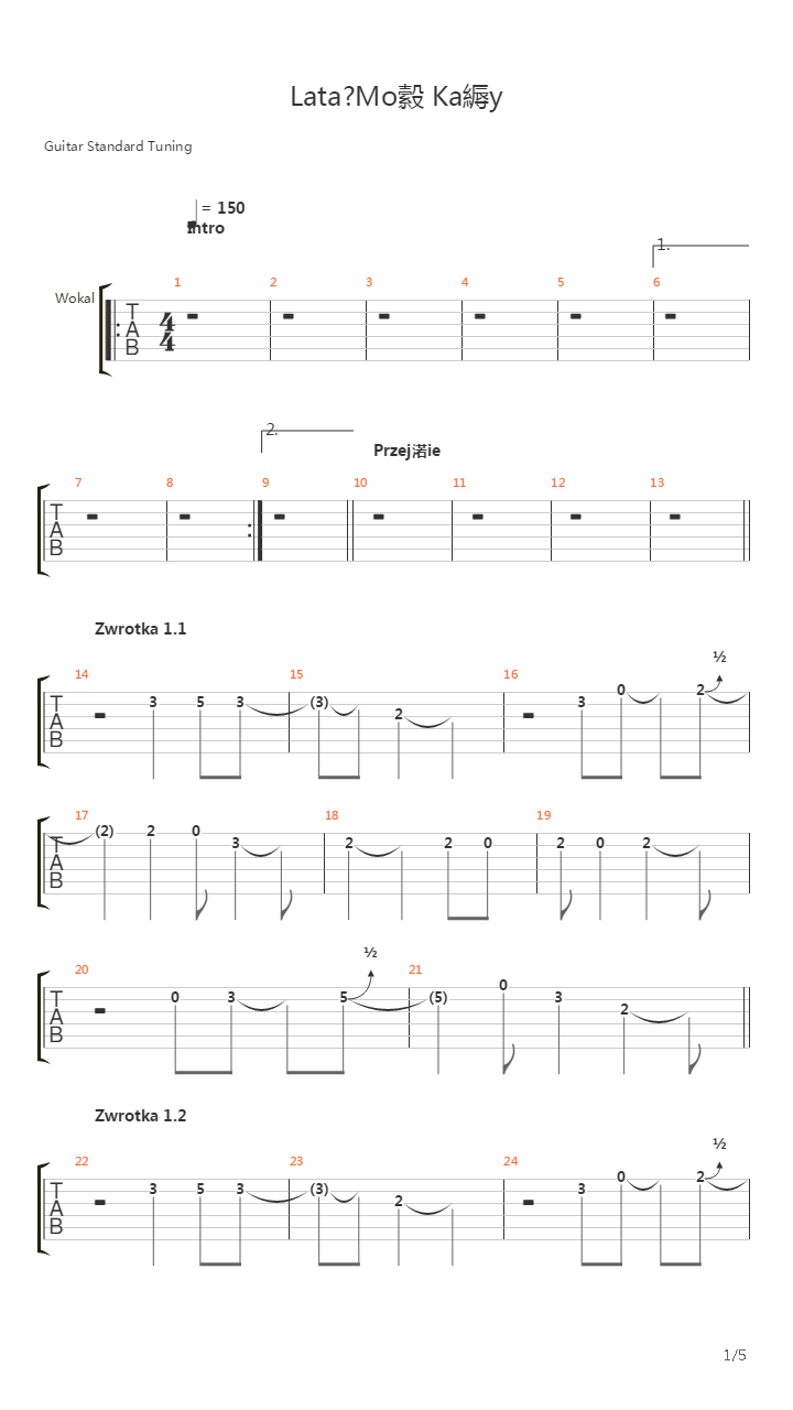 Latac Moze Kazdy吉他谱