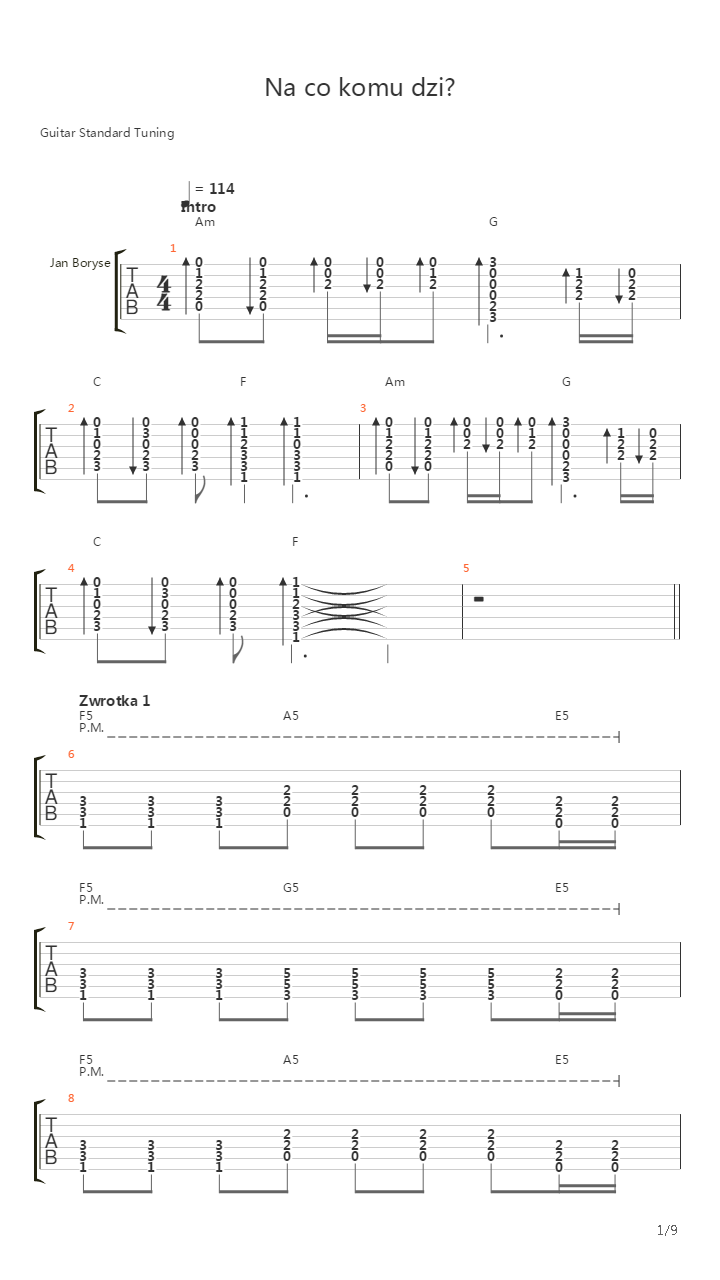 Na Co Komu Dzis吉他谱