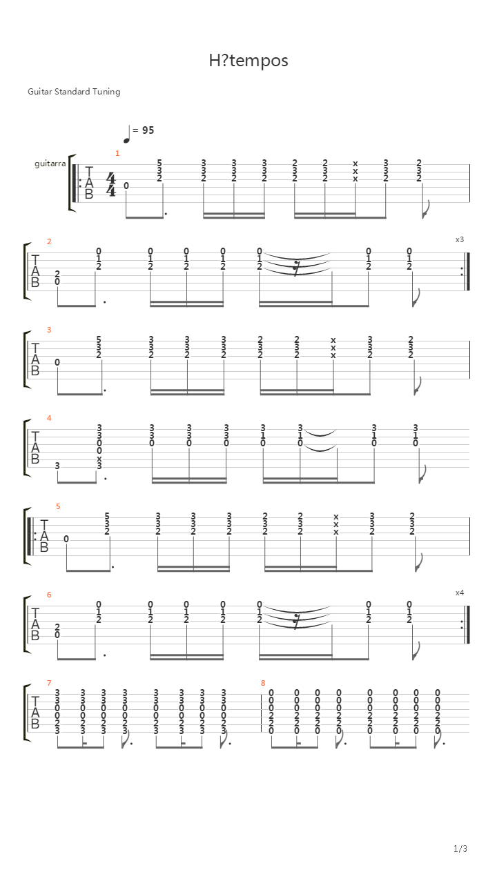 Tempos Original吉他谱