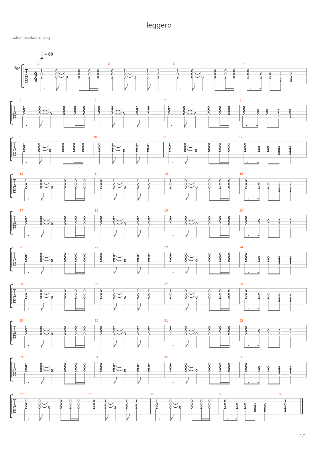 Leggero吉他谱