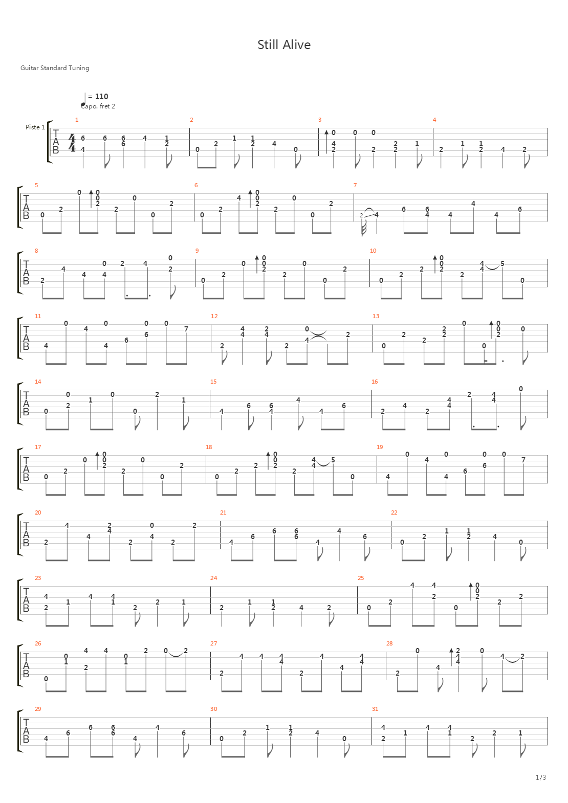 Still Alive吉他谱
