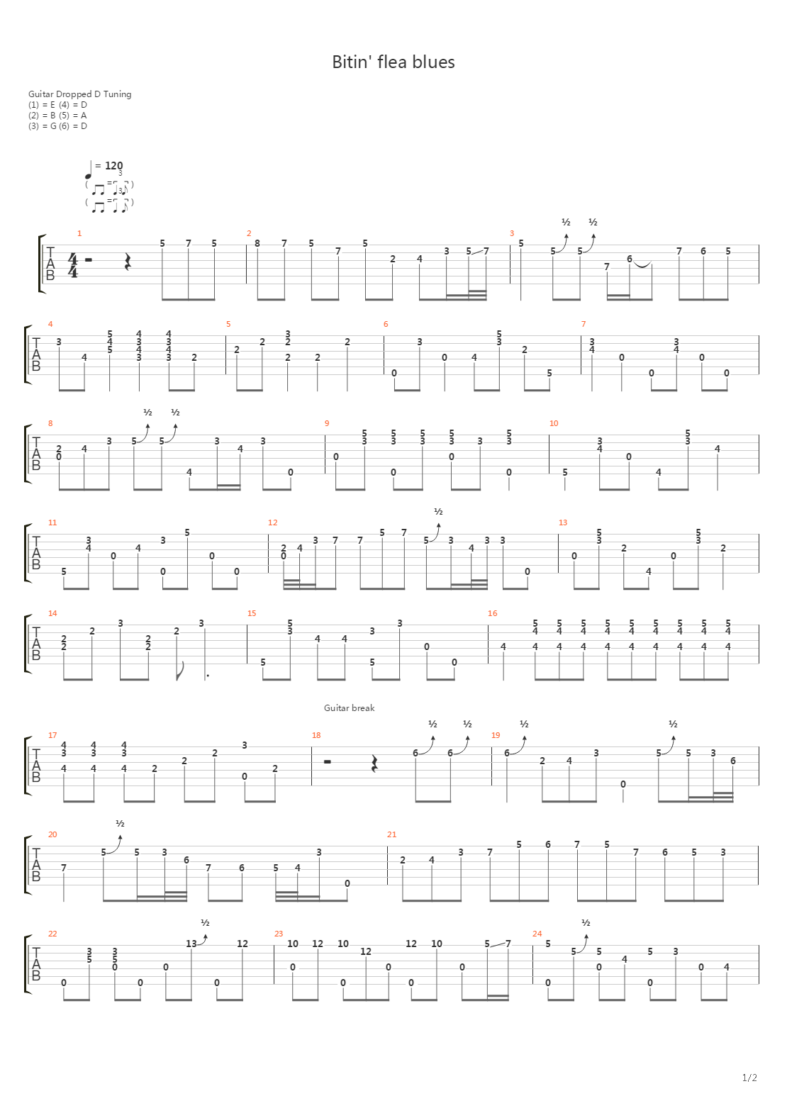 Bitin' Flea Blues吉他谱
