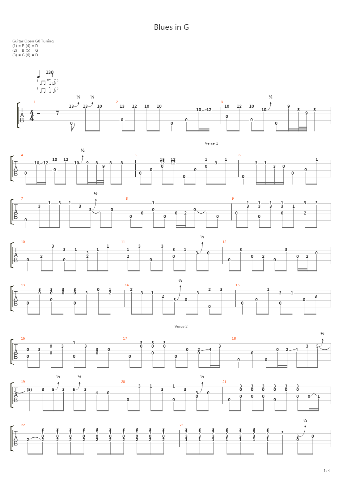Blues in G吉他谱
