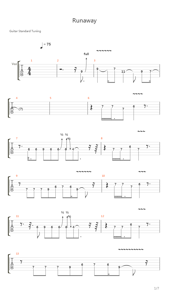 Runaway吉他谱