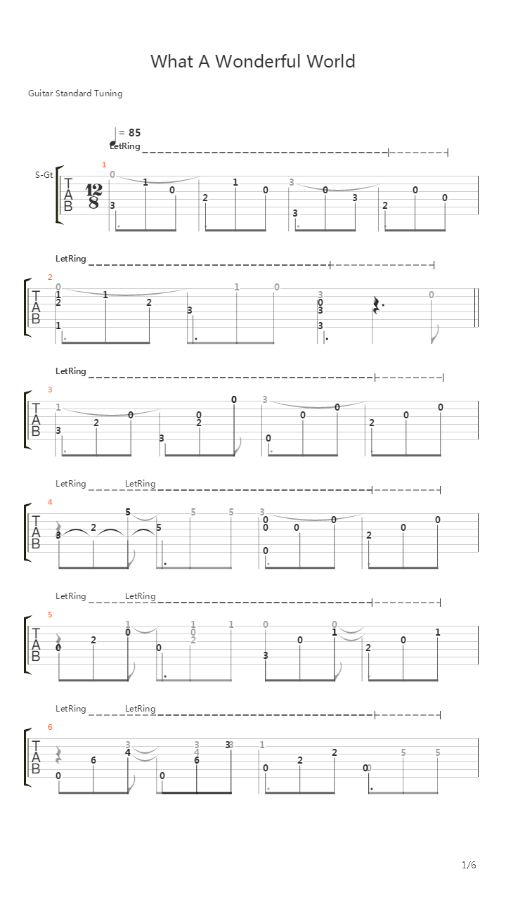 What A Wonderful World吉他谱