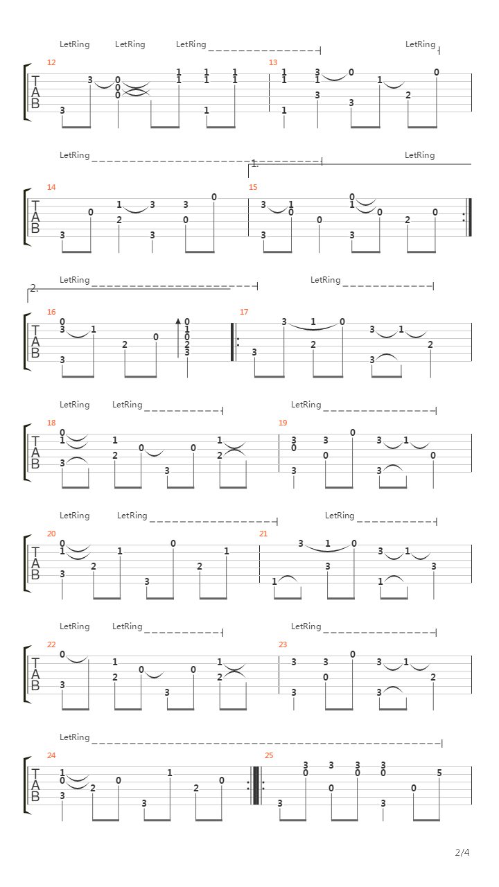 La Lune Et Le Miel吉他谱