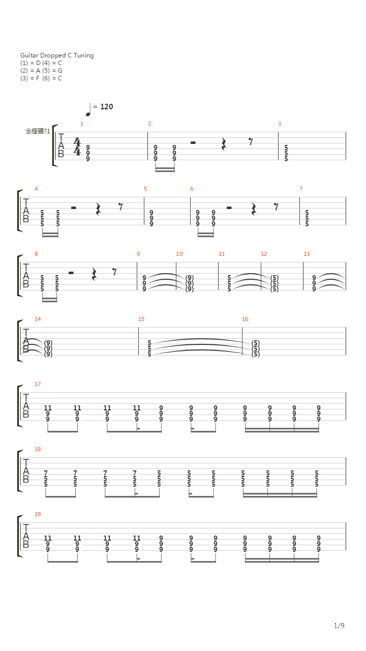 Плачу吉他谱
