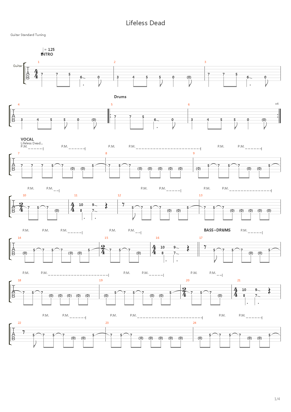 Lifeless Dead吉他谱