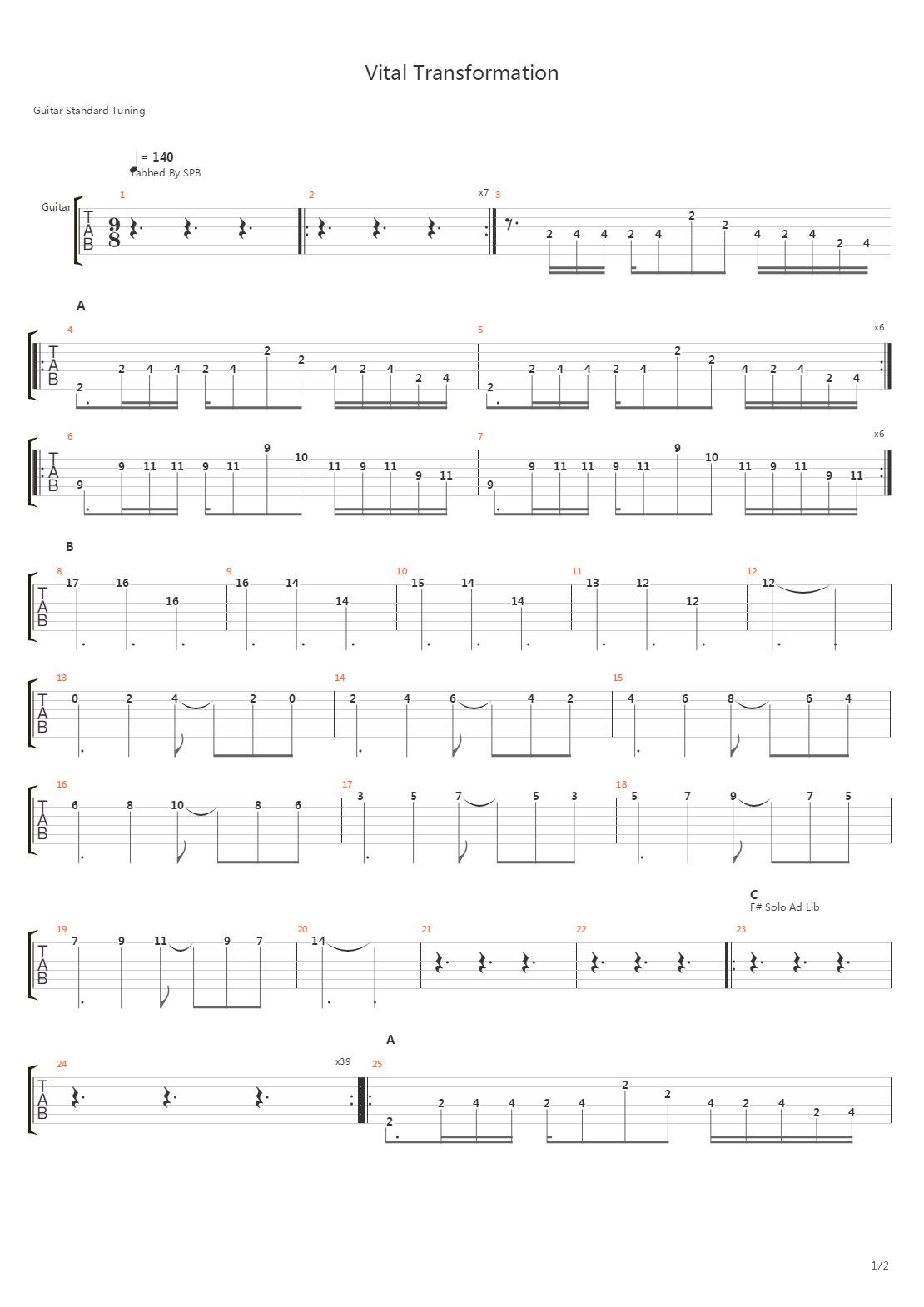 Vital Transformation吉他谱