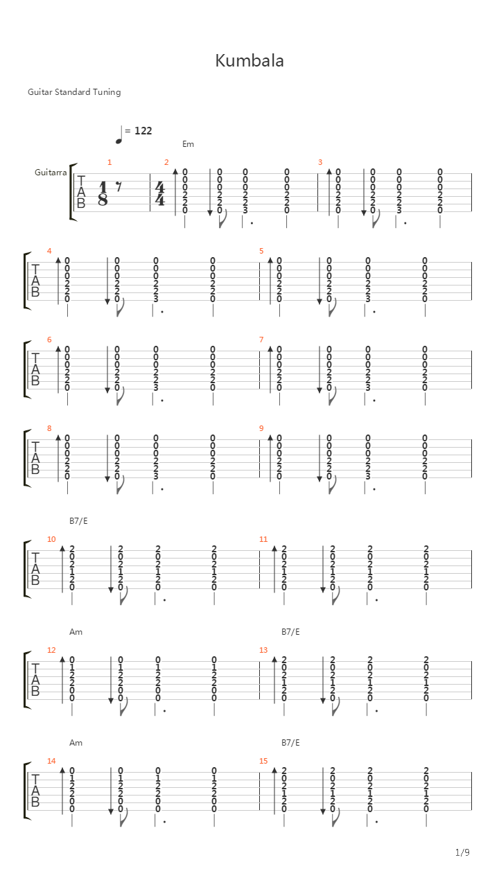 Kumbala吉他谱