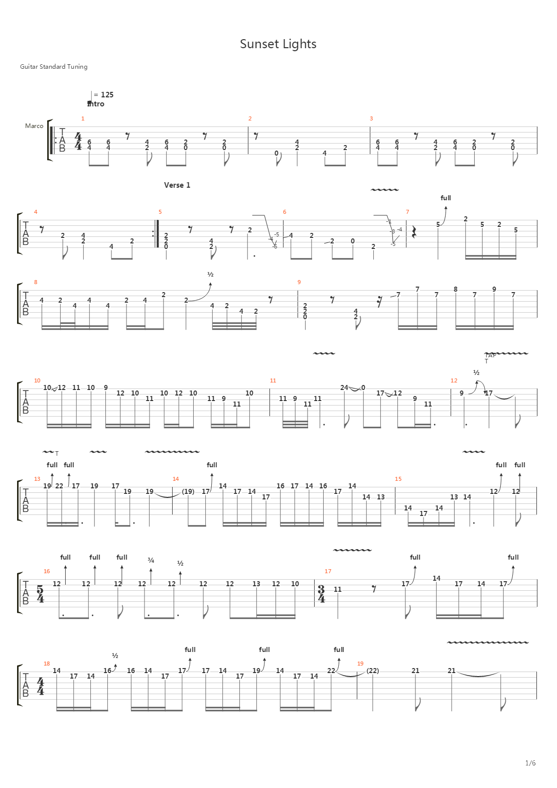 Sunset Lights吉他谱