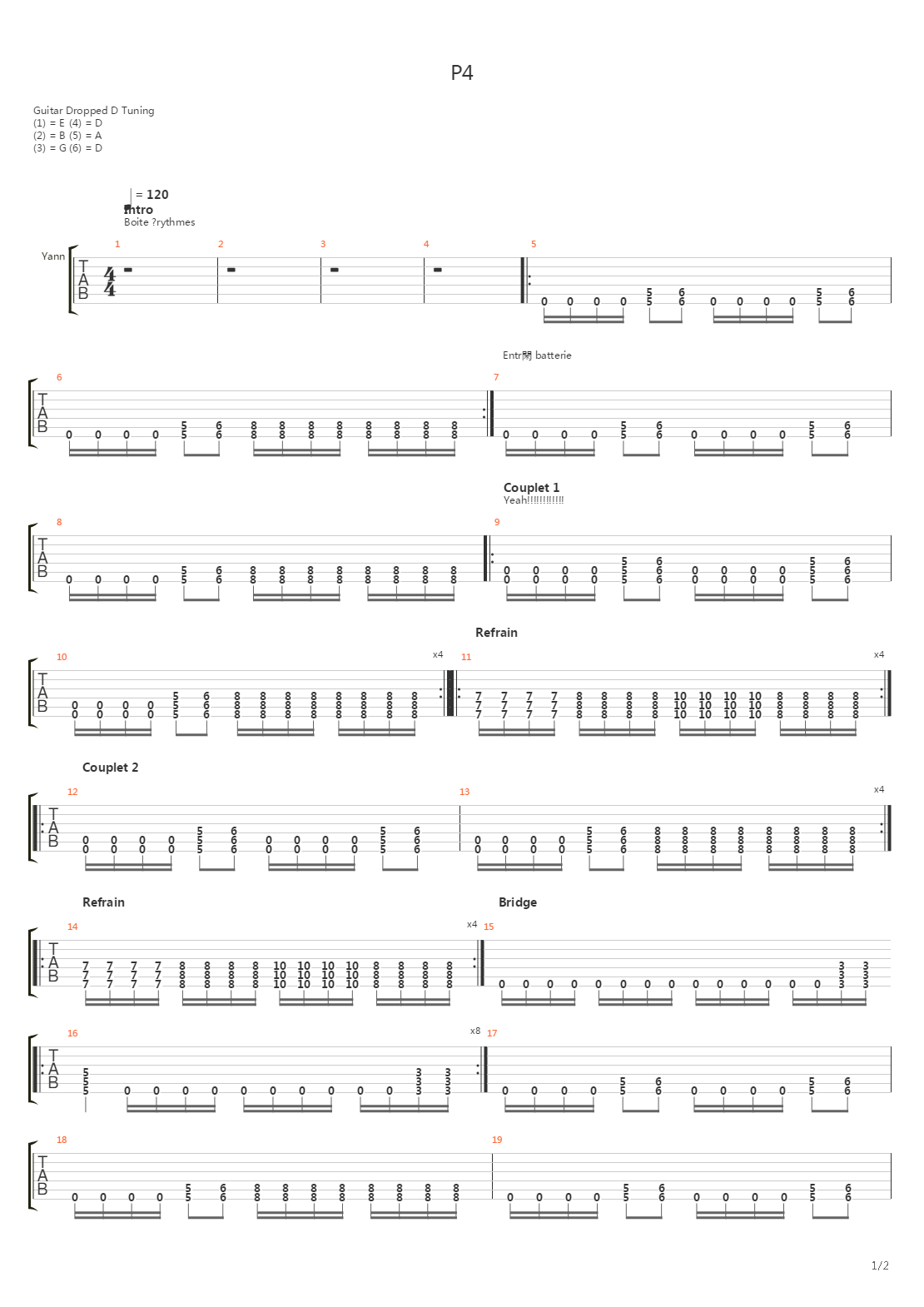 P4吉他谱