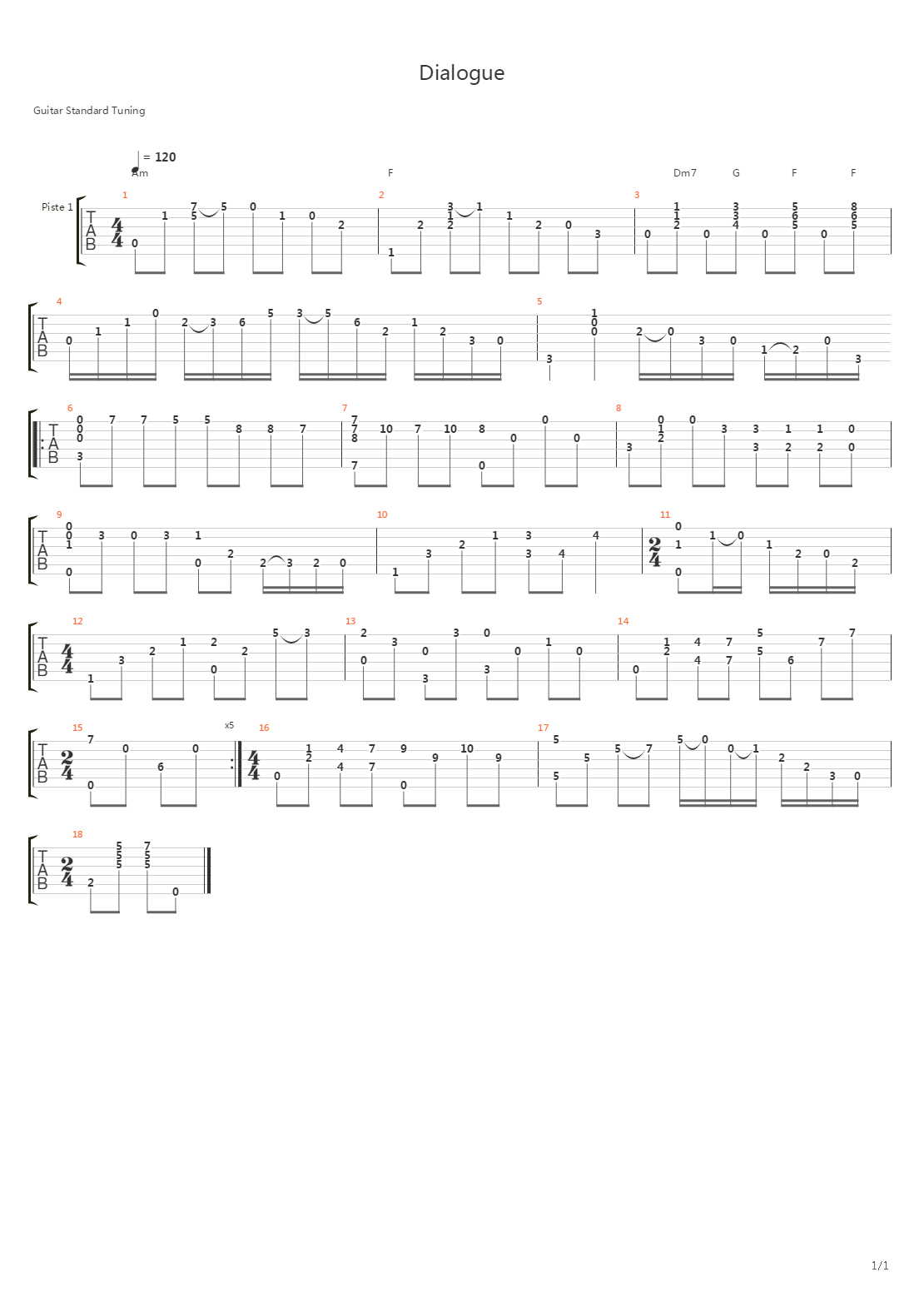 Dialogue吉他谱