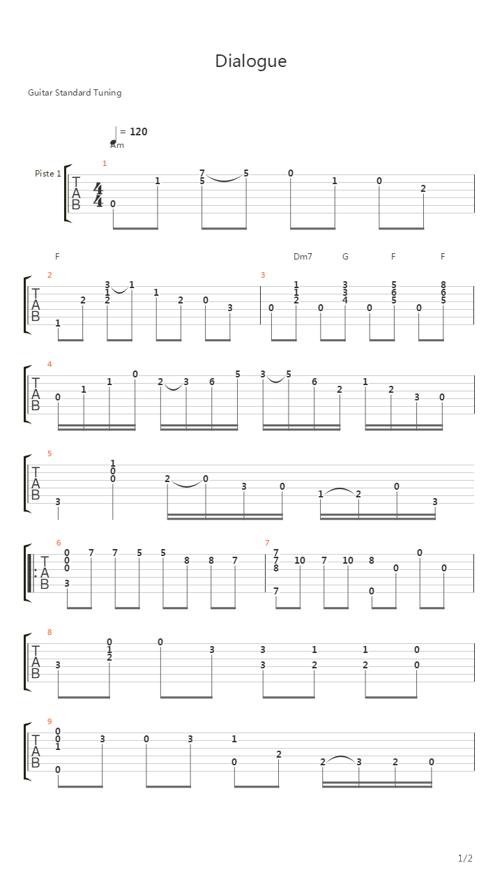 Dialogue吉他谱