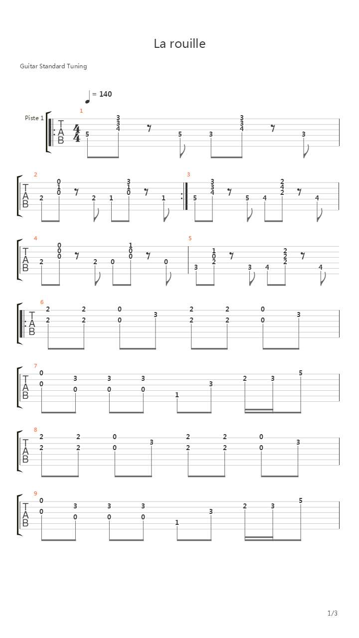 La chanson du jongleur吉他谱