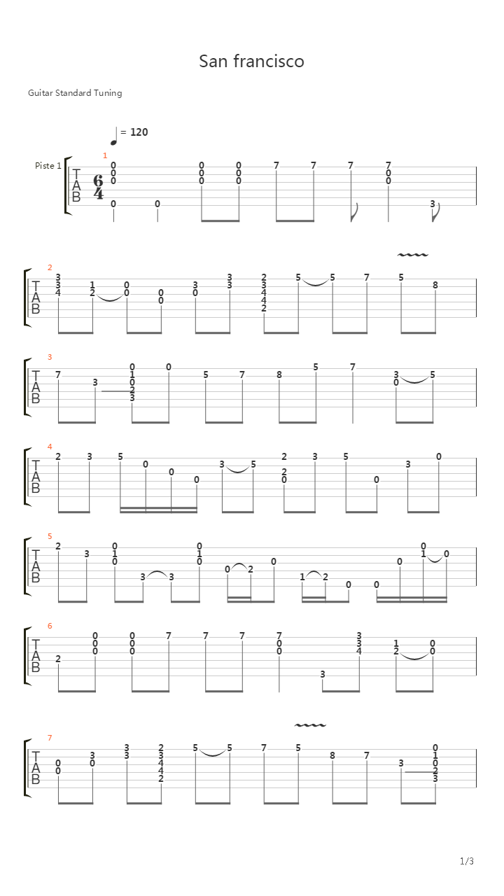 San francisco吉他谱