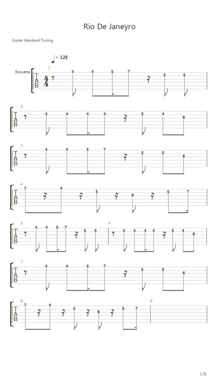 Rio De Janeiro吉他谱